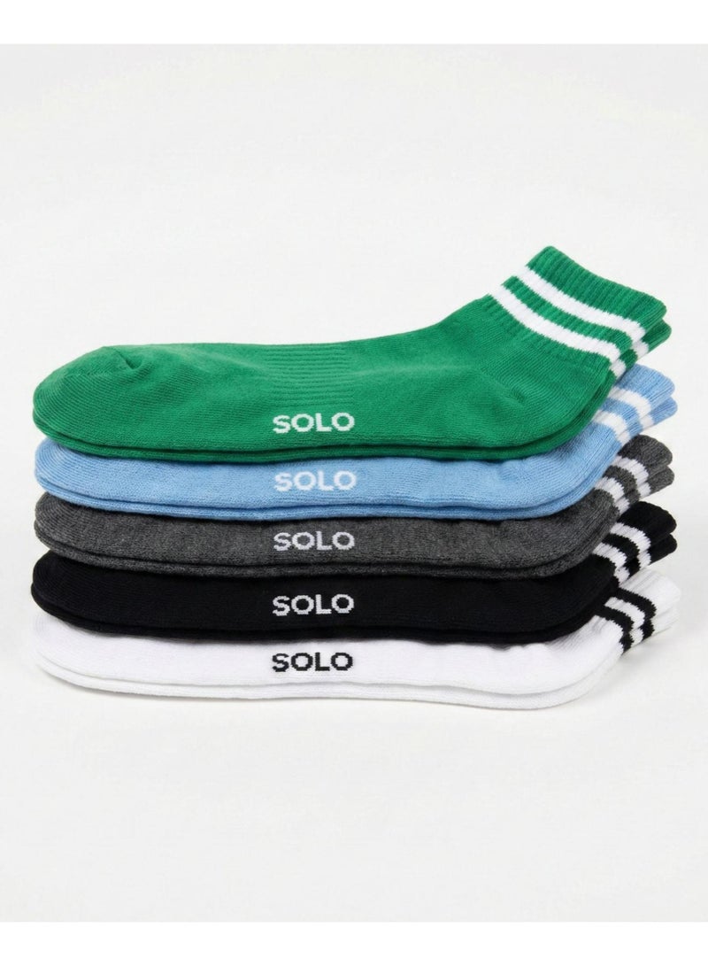 سولو باك يحتوي علي 5 قطع شراب مخطط قطن الوان اولادي - Image 3